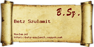 Betz Szulamit névjegykártya